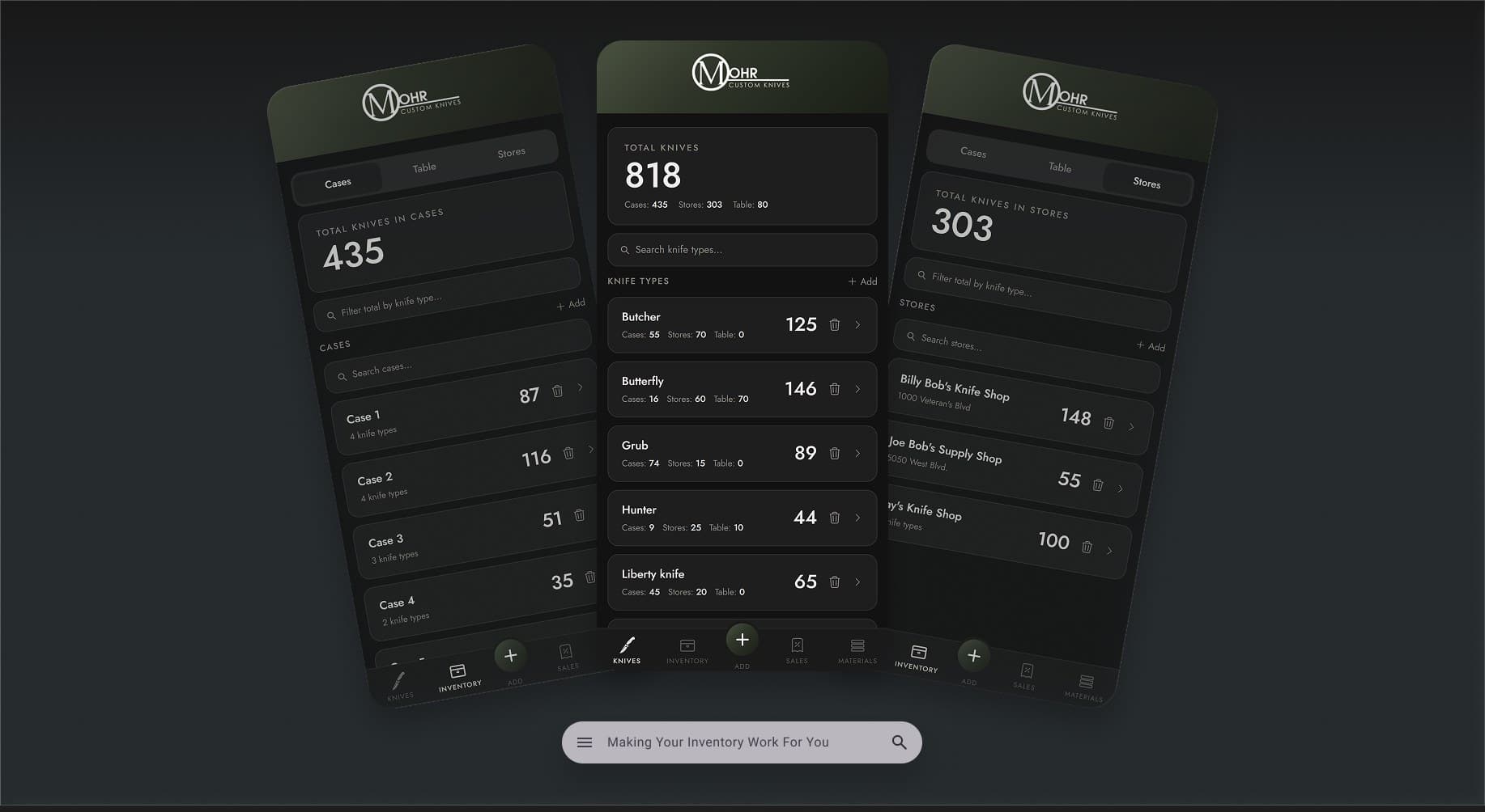 Mohr Custom Knives inventory app